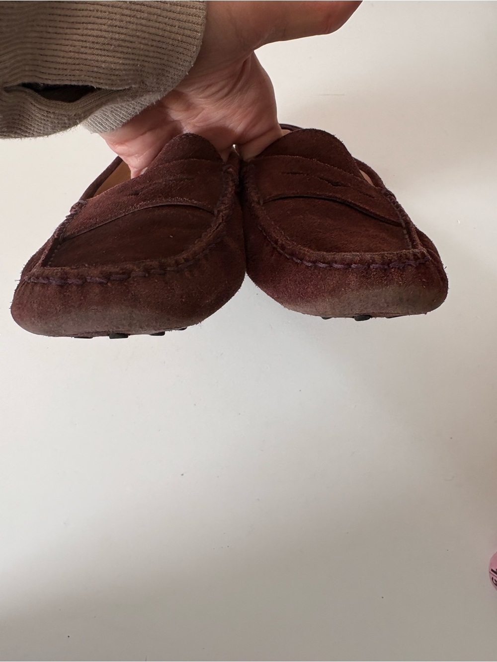 Tod's || Gommino Suede Driving Shoes Loafers Flats Brown Burgundy 36.5 - Picture 6 of 10